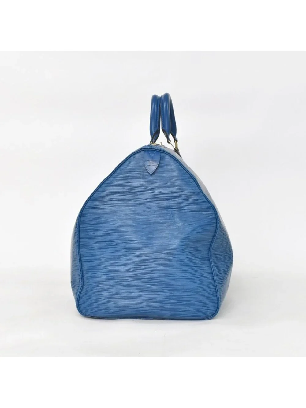 Louis Vuitton Epi Keepall 55 Boston Bag Leather Blue Logo